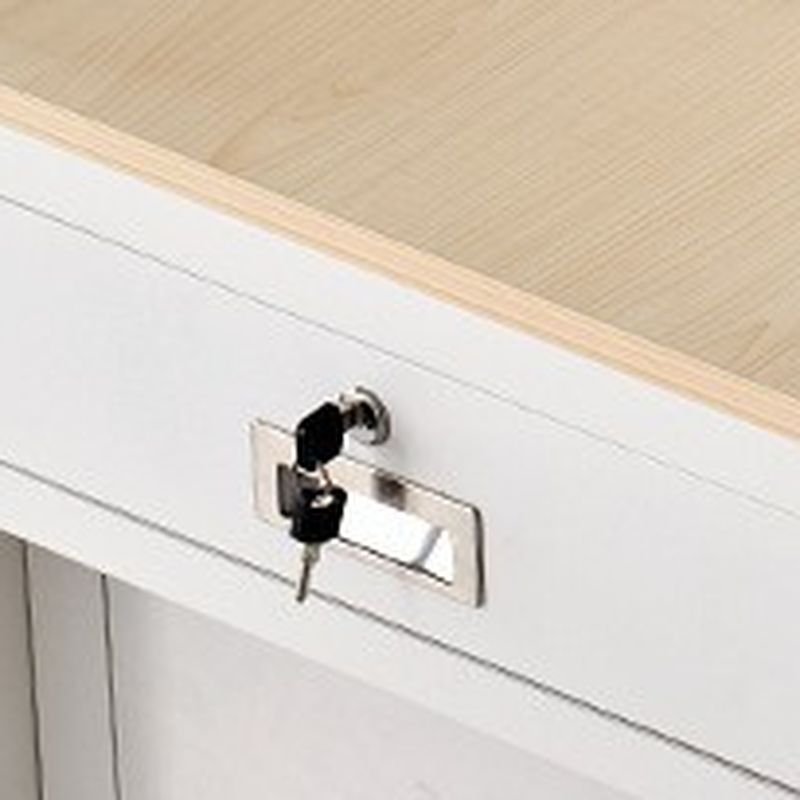 White Modern Steel Full Podium with Storage