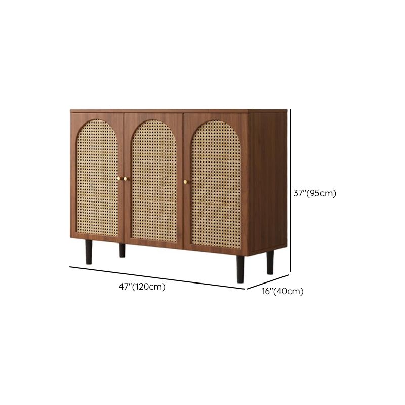 Espresso Sideboard with 3 Drawers, Standard Size, 3 Interior Shelves, Pantry Hutch, Lumber Countertop, and Glass Doors