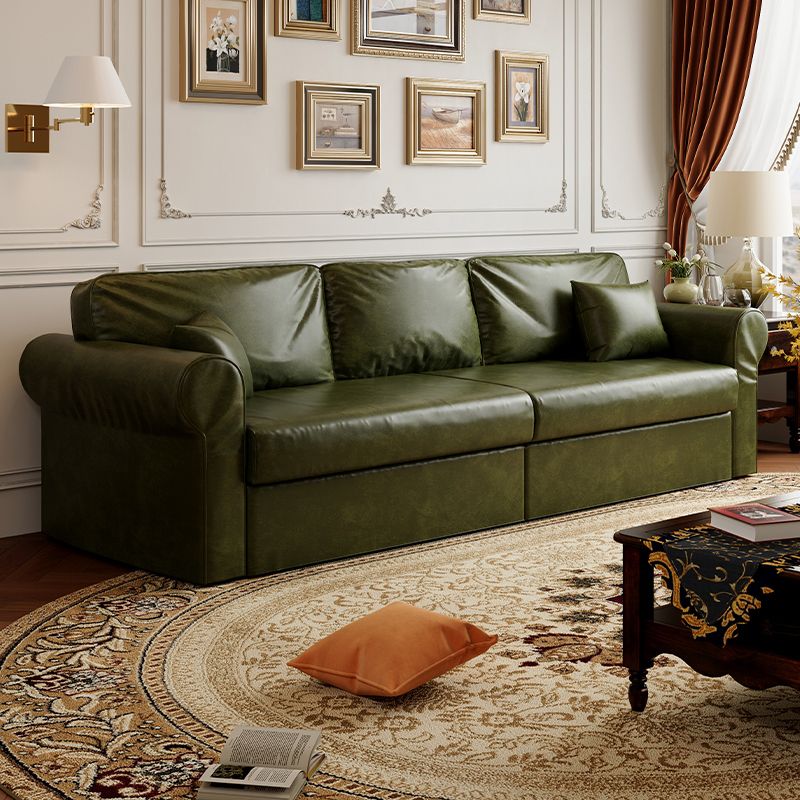 Modish Solid Color Stain Resistant Standard Sofa in Black/Jade Green/Taupe for 4-seater/5 Person with 2 Pillows
