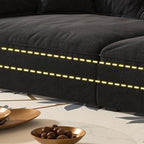 Art Deco Ink Solid Color Water Resistant Sofa Couch/Single Sofa for 5-seater/4-seater/6-seater with 2 Pillows