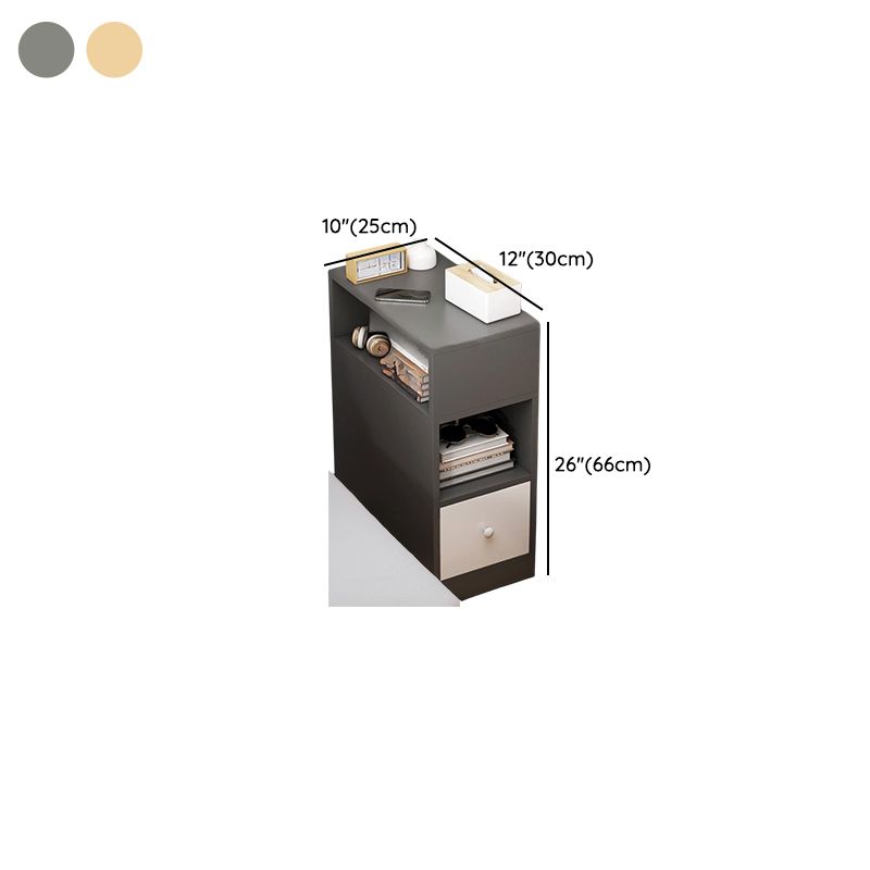 Modish Nightstand With Drawer Organization Featuring 2 Shelves/1 Shelf and Composite Wood Countertop