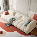 Beige Standard Sofa with Arm and 5 Pillows/4 Pillows