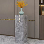 Square Marble Pattern Stone Display Table with Unfinished Finish, 30 to 39 in/20 to 29 in/40 in & above Height, Up to 19 in Size