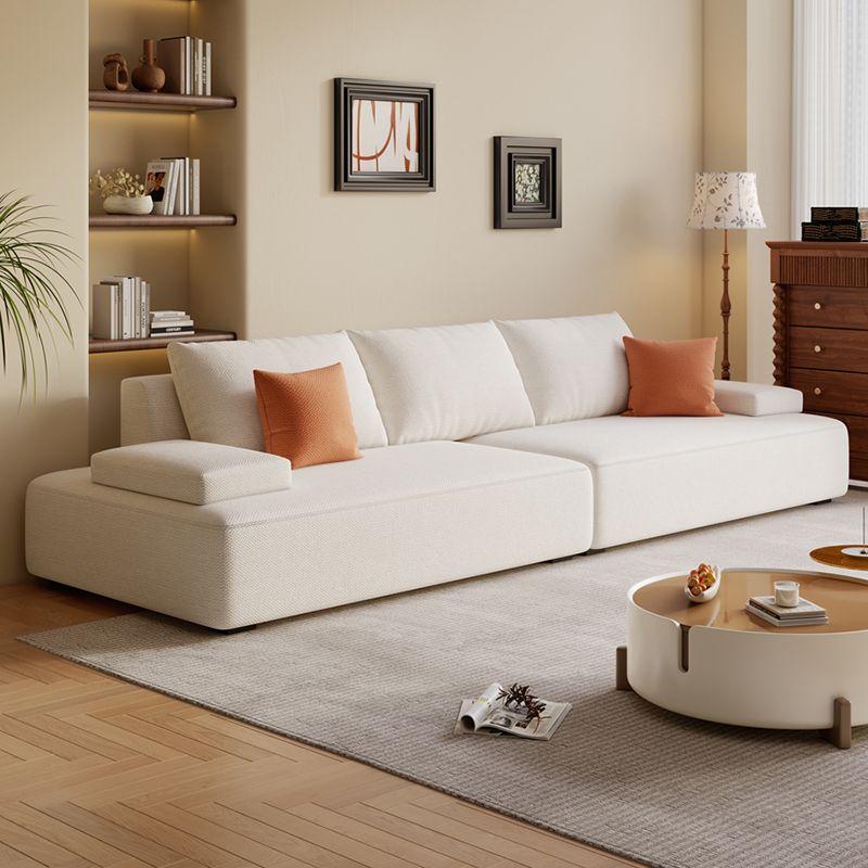 Modish Solid Color Stain Resistant Standard Sofa in Black/Light Gray/Beige for 6-Seater with 2 Pillows
