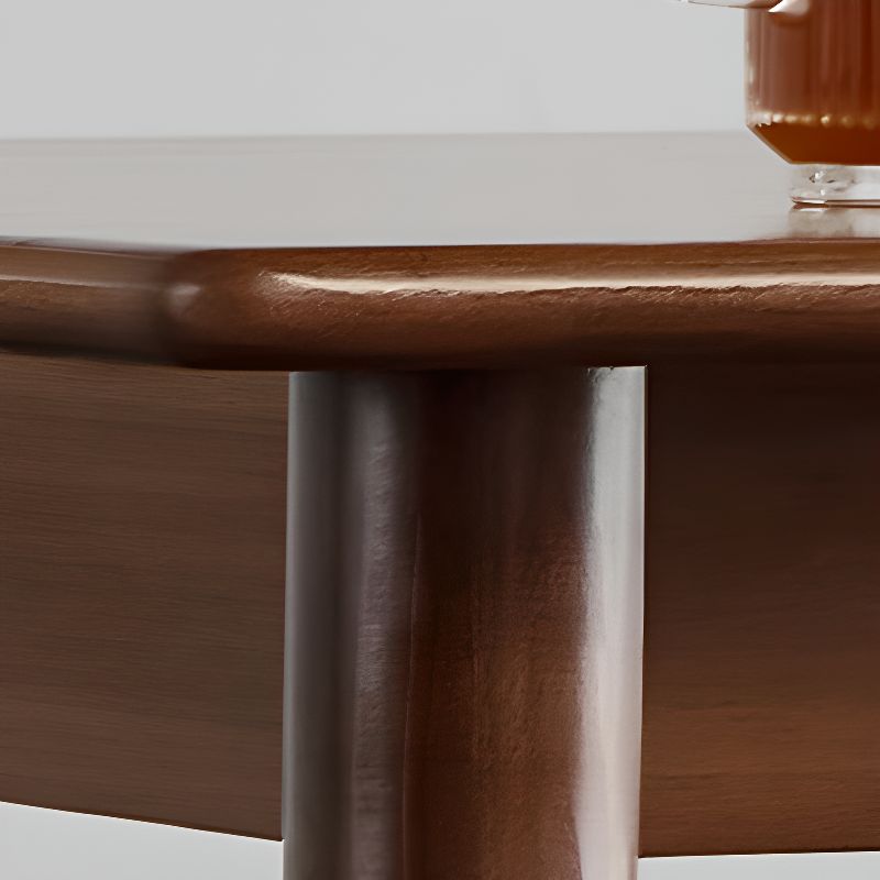 Modish Solid Wood Dining Table in Sepia/Wood Grain with Fixed Legs, Scratch-proofed for Seats 4/Seating for 6