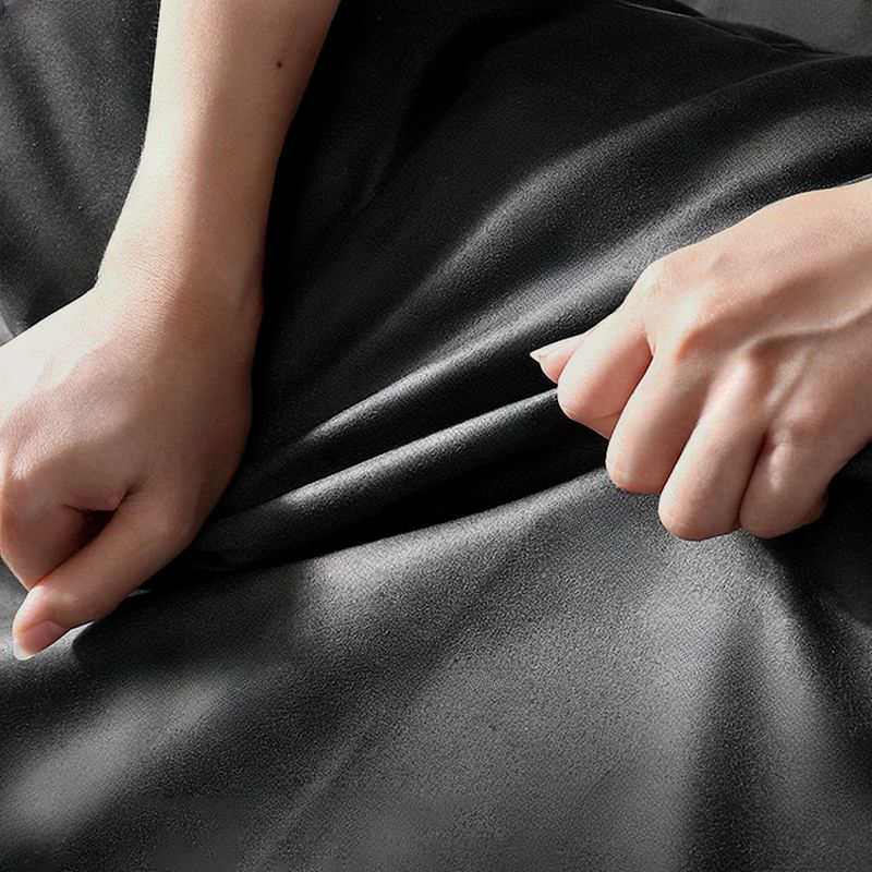 Standard Sofa/Loveseat in Black with Arm and 3 Pillows