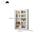 Steel Vertical Barrister Bookcase with Transparent Glass Doors and Closed Back, Featuring 6-Shelf/5-Shelf/4-Shelf