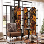 Ink Opaque Fold-up Screen Divider with Double Sided Print and Independent Design