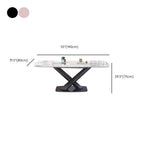 Tan Simplistic Rectangular Dining Table with Scratch-proof Slate Top and Fixed Table