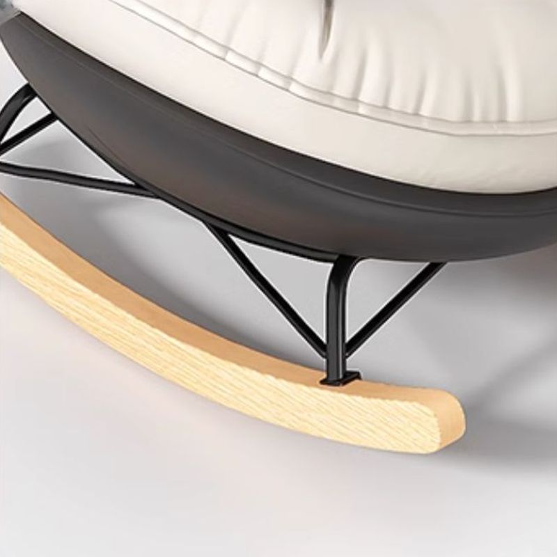 Art Deco Alloy Rocking Chair with Water Proof Upholstery and Flared Arm