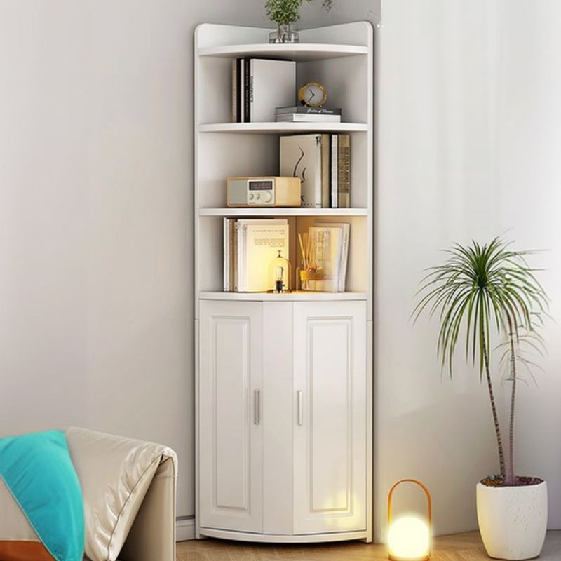 Nook Detached Accent Cabinet with Damp-proof Closet, 4 Exterior Shelves, Grip Bars, and Chalk Top