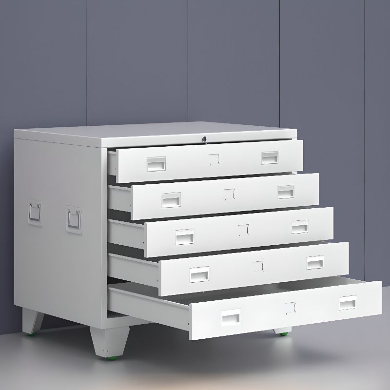 Art Deco Steel Non-flammable Horizontal Filing Cabinet/Vertical Filing Cabinet with Soft Close and Key Lock