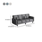 Trendy Solid Color Stain Resistant Standard Sofa/Loveseat in Dark Gray/Cerulean/Light Brown with Arm, Seats 3/2 People, and 2 Pillows