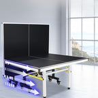 Indoor Synthetic Laminate Ping Pong Table with Ink/Cerulean Top and Included Paddle