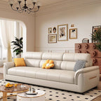 Modish Solid Color Stain Resistant Standard Sofa/Loveseat/Single Sofa in Beige with Arm, 4-seater/3-seater/6-Seater