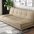 75"Modern Minimalist Armless Foldable Sleeper Leather Settee