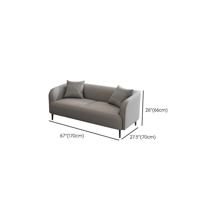 Drawing Room Standard Sofa in Pu Leather with Dark Gray/Sage/Amber Color and Armrest