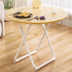 Veneer Dining Table with Crisscross Legs, No Extra Durability, Foldable Square Top for 2 People