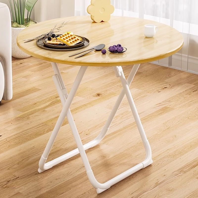 Veneer Dining Table with Crisscross Legs, No Extra Durability, Foldable Square Top for 2 People