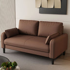 Modish Solid Color Water Resistant Loveseat with Arm, for 2, and 2 Pillows