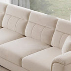 Modish Solid Color Standard Sofa in Light Gray/Light Brown/Beige for 6-Seater/5 Person/4-seater