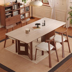 Auburn Double Pedestal Stone Kitchen & Dining Table with Scratch-proofed Sintered Stone Top for 6-seater/8 People