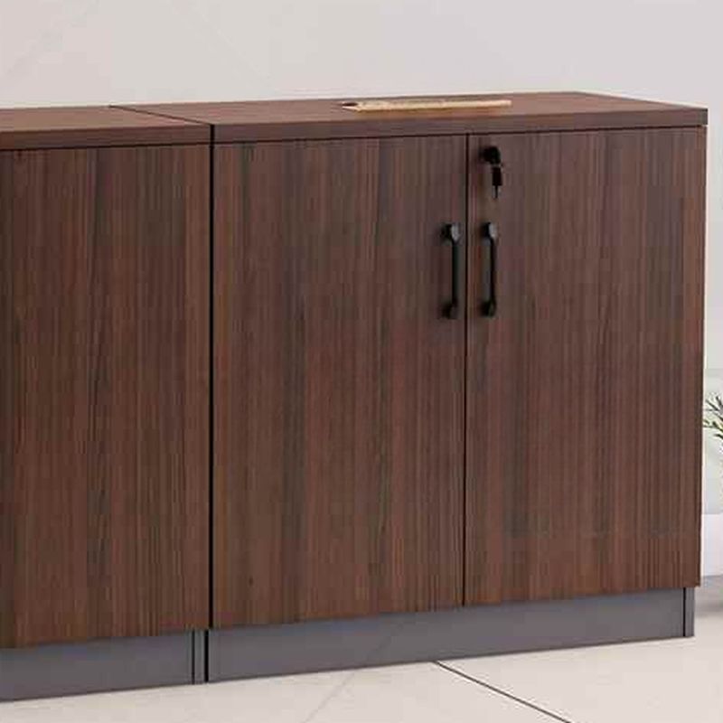 Manufactured Wood Base Cabinet for Stockroom with Shelves, Drawers, and Locker, Featuring Locking Door and 5-Wide Compartments