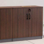 Manufactured Wood Base Cabinet for Stockroom with Shelves, Drawers, and Locker, Featuring Locking Door and 5-Wide Compartments