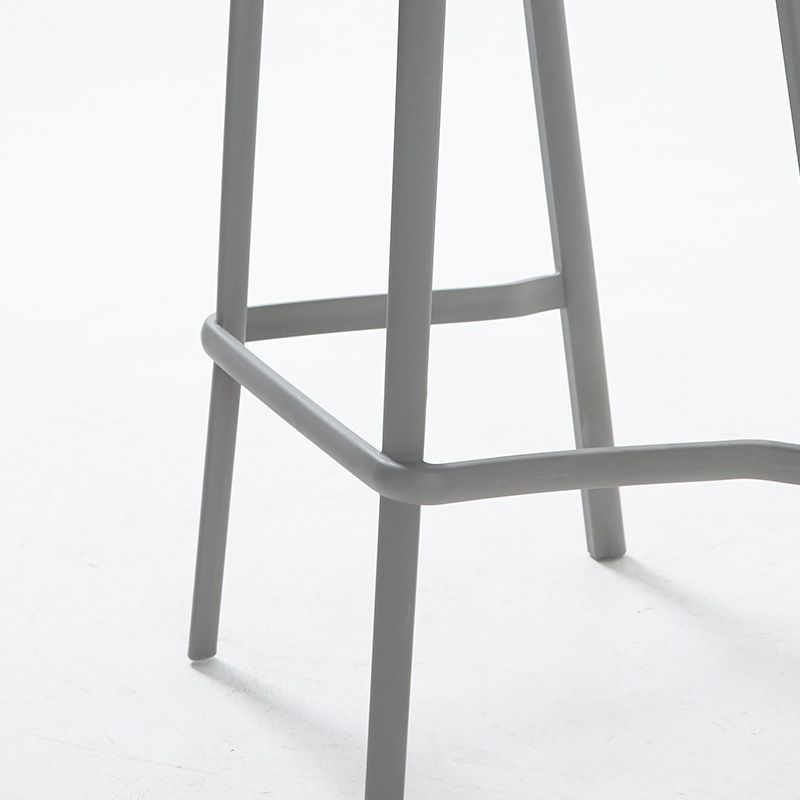 Casual Polymer Bar Stools in White/Lemon Color/Light Green with Back, Pileable Rectangle Seat, and Leg Rest