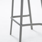 Casual Polymer Bar Stools in White/Lemon Color/Light Green with Back, Pileable Rectangle Seat, and Leg Rest