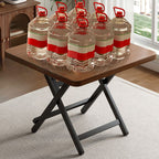 Composite Wood Dining Table with Crossed Legs, Scratch-proof and Foldable, Square Top for 2-seater