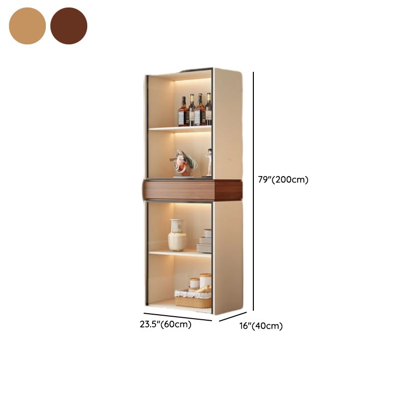 Rectangular Detached Accent Cabinet with Damp-proof, Scratch-immune Glazed Door in Chalk/Sepia and Soft Close Drawer