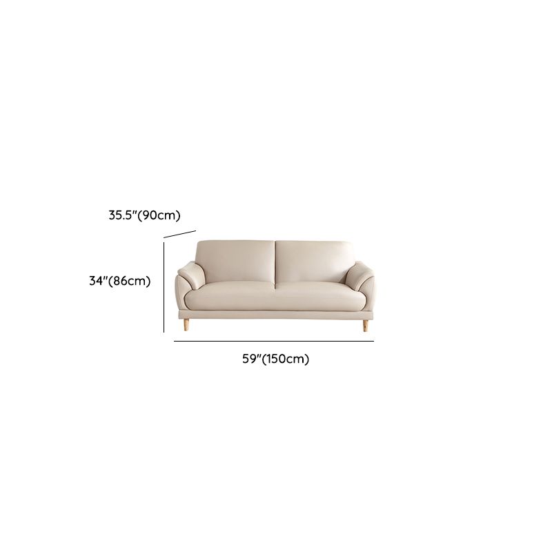 Trendy Solid Color Water Resistant Standard Sofa/Loveseat in Beige with Arm, Seats 3/4-seater/2 People
