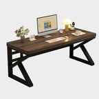 Casual Writing Desk with Easy Assembly, Crack Resistant, Sleigh Base in Chalk/Sepia/Natural, Unattached Installation, Engineered Wood Top