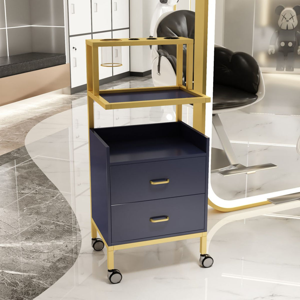 Alloy Equipment Cart with Casters and 1 Shelf/2 Tiers for Adult