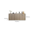 Caramel Trendy Manufactured Wood Supplies Cabinet with Shelves, Locker, Locking Door, and 2-Wide/5-Wide/4-Wide Compartments