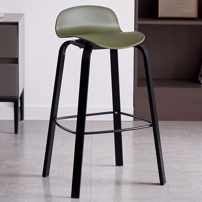 Casual Polymer Bar Stools in Hot Pink/Light Yellow/Jade Green with Back Pail Seat and Leg Rest