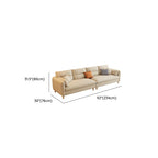 Beige Standard Sofa with Arm and 4 Pillows