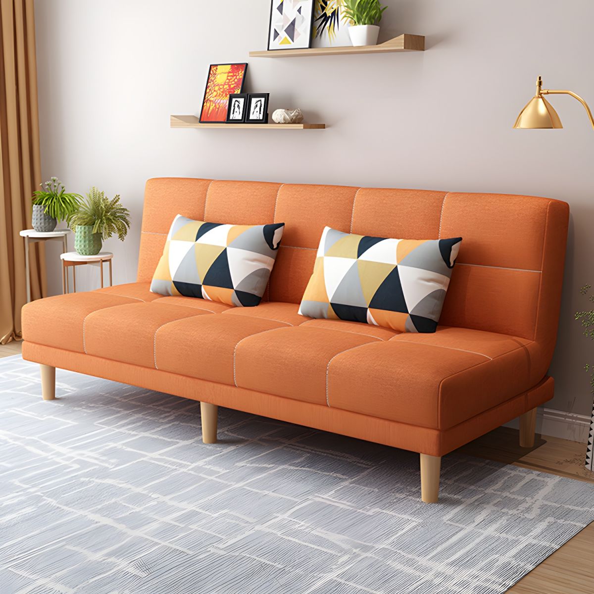 Contemporary Armless Standard Sofa Bed Dual Purpose Sofa for Living Room