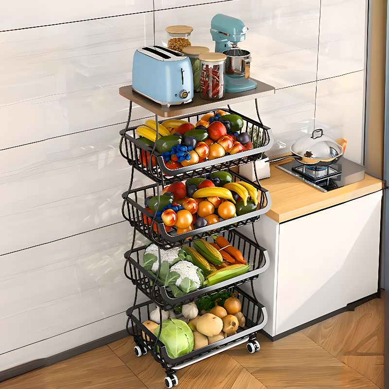Portable Center with Cutting Board and Basket
