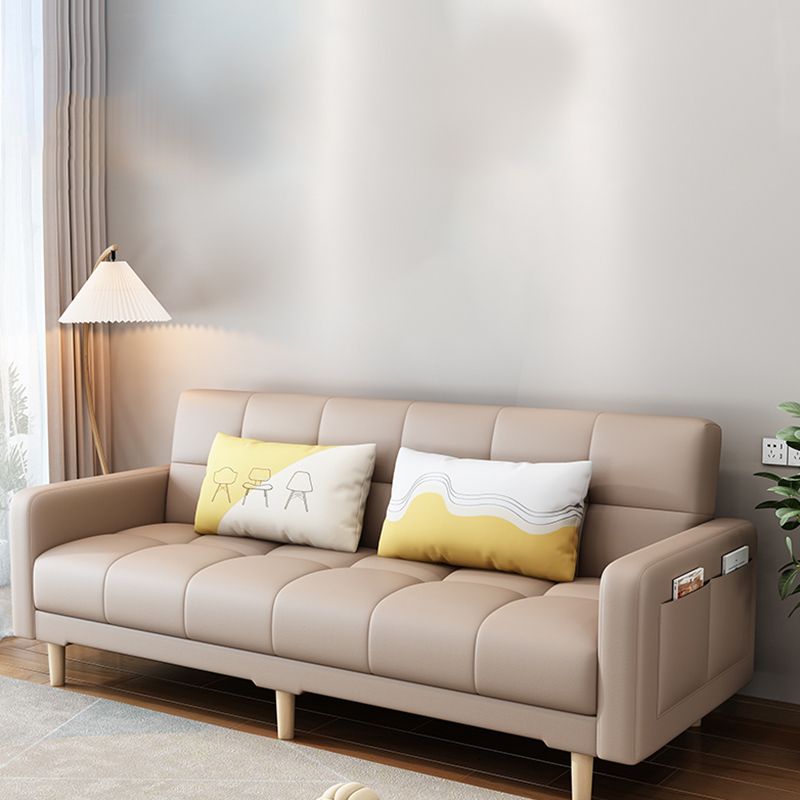 Modern Wood Frame Sofa with Anti Cat Scratch Fabric and Pillow Back