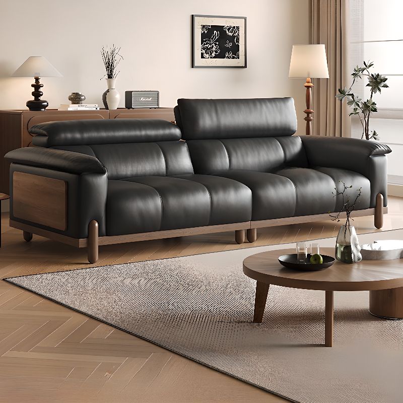 Contemporary Modern Solid Color Water Resistant Standard Sofa in Ink for 2 People