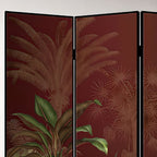 Minimalist Opaque Fold-up Screen Divider with Natural Wood Frame, 4 Panels, Double Sided Print, and Independent Design