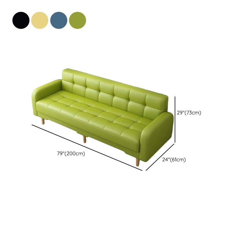 Square Arm Foldable Convertible Sofa with Biscuit Back for Living Spaces
