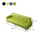 Square Arm Foldable Convertible Sofa with Biscuit Back for Living Spaces