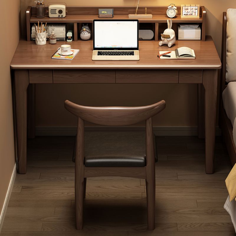 Desk Sets for Home Office with Padded Chair(s) With 2 Drawers, Exterior Shelving and Hutch