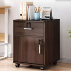 Horizontal Filing Cabinet/Vertical Filing Cabinet in Timber with Soft Close, Key Lock and Roller Wheels in a Casual Style, 2 Shelves/1 Shelf Included/Not Included