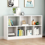Modern Horizontal/Vertical Cubes Storage in Wood with Closed Back and 3-Shelf/4 Shelves