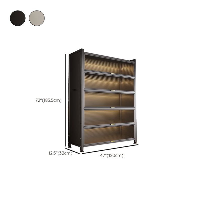 Self-supporting Microwave Shelf Cabinet with Hutch, 1 Shelf Larder, Steel Countertop, and 4 Doors/3 Doors/2 Doors