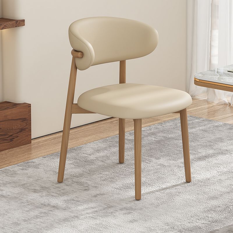 Art Deco Dinette Side Chair with Ventilated Back, Cushion Upholstery, Alloy Legs, and Foot Pads